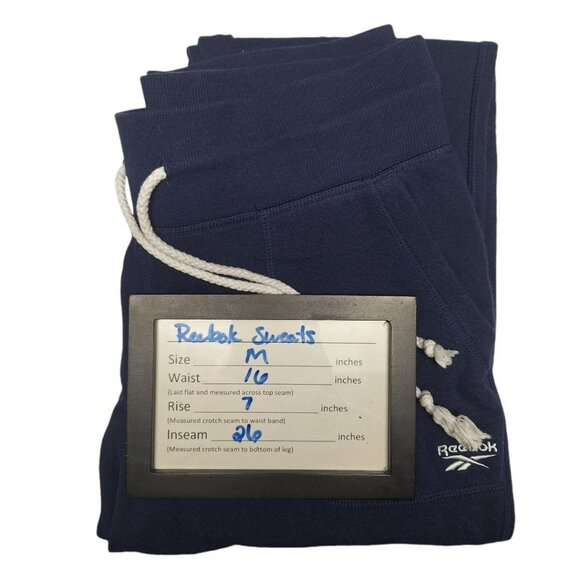 Reebok Jogger Sweatpants Blue Tie Waist Youth Medium Casual Lounge Wear Medium - Picture 5 of 6